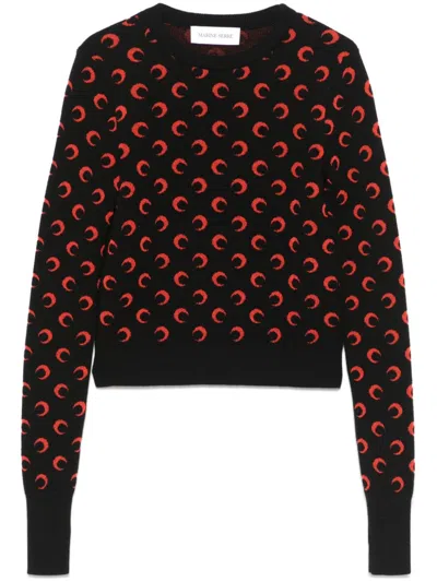 Marine Serre Moon-jacquard Cardigan In Black