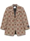 Marine Serre Crescent Moon-jacquard Blazer In Neutrals