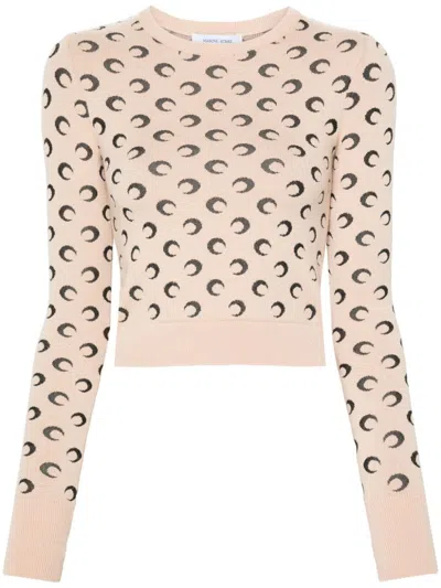 MARINE SERRE CRESCENT-MOON-JACQUARD SWEATER
