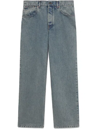 Marine Serre Crescent Moon Jeans In Blau