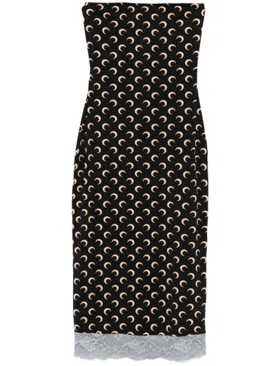 Marine Serre Women's Moon Bustier Dress In Brown