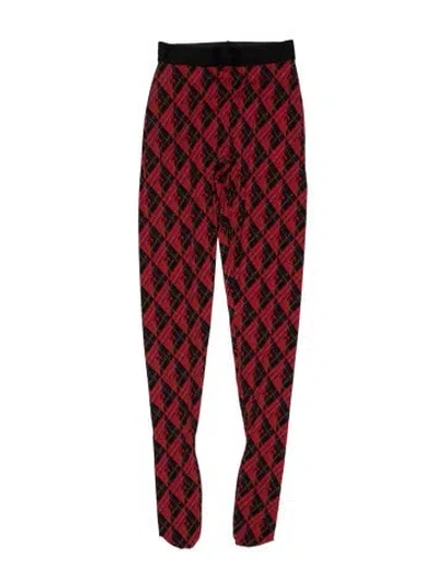 Pre-owned Marine Serre Crescent Moon Leggings In Red