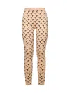 Marine Serre High-waisted Leggings With Crescent Moon Pattern In Pink