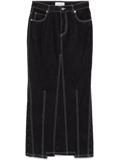 Marine Serre Crescent-moon Maxi Skirt In Black
