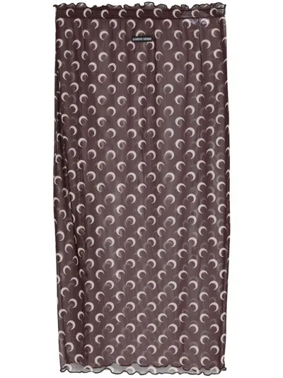 MARINE SERRE CRESCENT MOON MIDI SKIRT