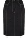 Marine Serre Moire Midi Skirt In Black