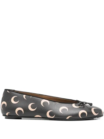 Marine Serre Smooth Leather Moon Crescent Ballerina Flats In Multi