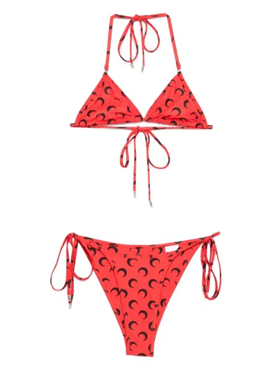 Marine Serre Crescent Moon-print Bikini