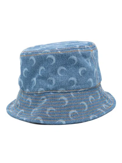 Marine Serre Crescent Moon-print Bucket Hat In Blue