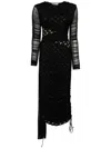 Marine Serre Crescent-moon-print Draped Dress In Black