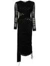 Marine Serre Crescent-moon-print Draped Dress In Black