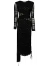 Marine Serre Crescent-moon-print Draped Dress In Black