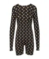Marine Serre Celestial Pattern Long Sleeve Short Jumpsuit In Black