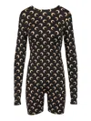 Marine Serre Crescent Moon Print Jumpsuit Trousers Black In Black