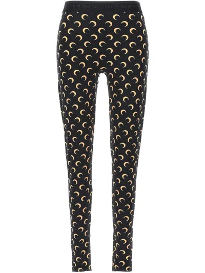 Marine Serre Crescent Moon-print Leggings In Multi