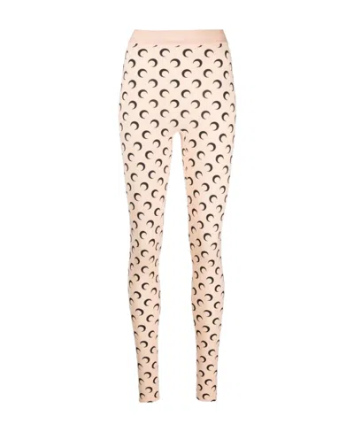 MARINE SERRE CRESCENT MOON-PRINT LEGGINGS