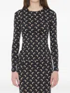 Marine Serre Crescent Moon-print Long-sleeve Top In Black