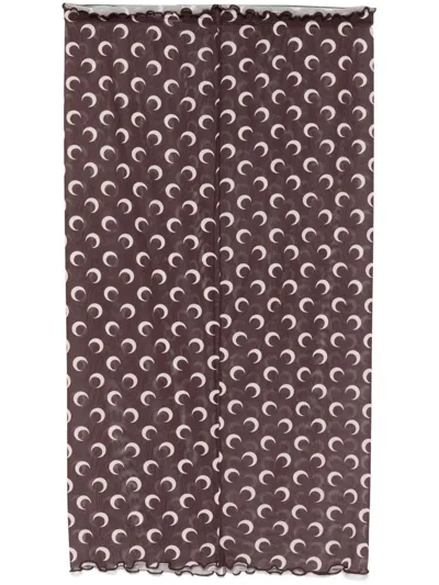 MARINE SERRE CRESCENT MOON-PRINT MIDI SKIRT