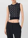 Marine Serre Crescent Moon Print Ribbed Trim Sleeveless Vest