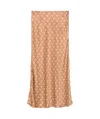 Marine Serre Printed High Waist Midi Skirt With Side Slit In Nude