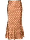 Marine Serre Midi Skirt In Brown