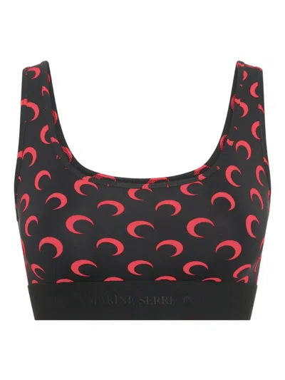 MARINE SERRE CRESCENT MOON-PRINT SPORTS BRA