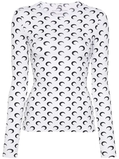 MARINE SERRE CRESCENT MOON-PRINT T-SHIRT