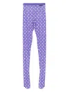 Marine Serre Purple Recycled Moon Mesh Tights In Purple