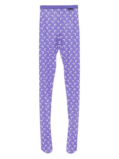 MARINE SERRE CRESCENT MOON-PRINT TIGHTS