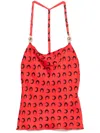 Marine Serre Crescent Moon-print Top In Red