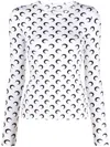 Marine Serre Crescent Moon-print T-shirt In White