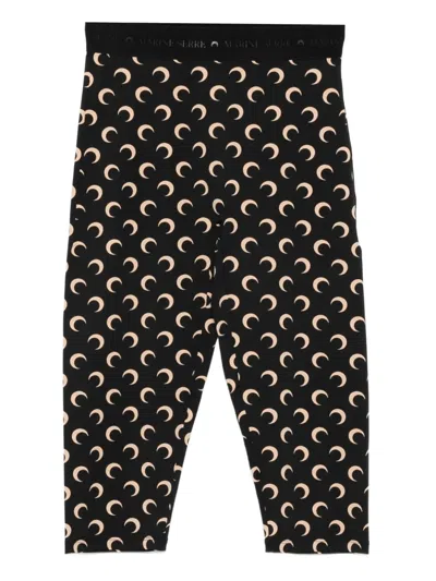 Marine Serre Crescent Moon-print Trousers In Black