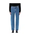 Marine Serre Moon Laser Denim Loose Jeans In Blue