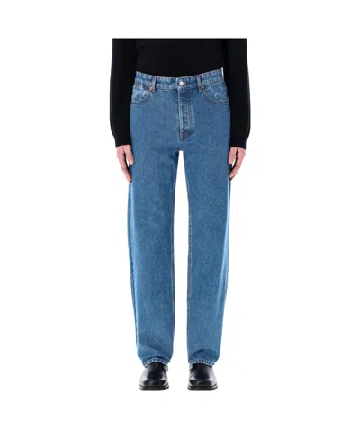 MARINE SERRE MARINE SERRE CRESCENT MOON PRINTED LOOSE FIT JEANS
