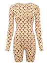 Marine Serre Crescent-moon Printed Playsuit In Neutral