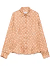 Marine Serre Crescent Moon-printed Shirt In Brown