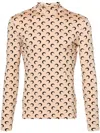 Marine Serre Crescent Moon-print Recycled-jersey T-shirt In Neutrals