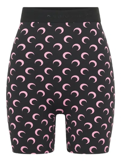 Marine Serre Crescent Moon Shorts In Black