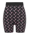 Marine Serre Recycled Moon Jersey Mini Shorts In Black