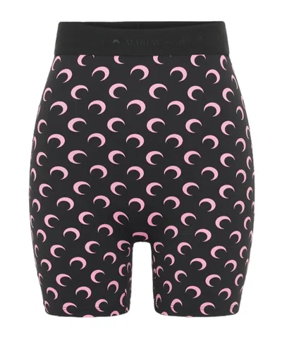 MARINE SERRE MARINE SERRE CRESCENT PRINT STRETCHED MINI SHORTS