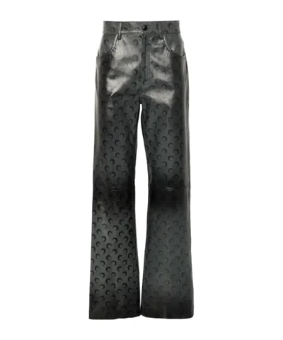 Marine Serre Crescent Moon Spray-painted Effect Trousers In Black