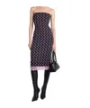Marine Serre Crescent Moon Strapless Jersey Midi Dress In Multi