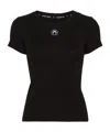 Marine Serre Moon Logo Crop T-shirt In Black
