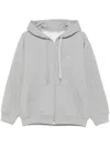 Marine Serre Crescent Moon Zip-up Hoodie In Grey
