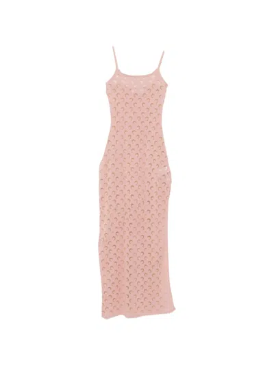 Marine Serre Crescent Moon-patterned Maxi Dress In Purple
