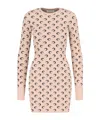 Marine Serre Crescent-moon-jacquard Mini Dress In Nude