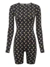 Marine Serre Celestial Pattern Long Sleeve Short Jumpsuit In Black