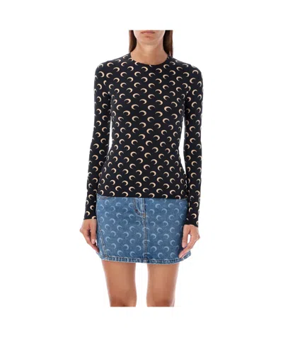 MARINE SERRE MARINE SERRE CRESCENT PRINT LONG-SLEEVE TOP