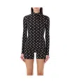Marine Serre Black All Over Moon Turtleneck In Black
