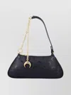 Marine Serre Crescent Shoulder Bag Gold Chain Strap In Black